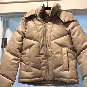 NEW Abercrombie vegan leather mini puffer